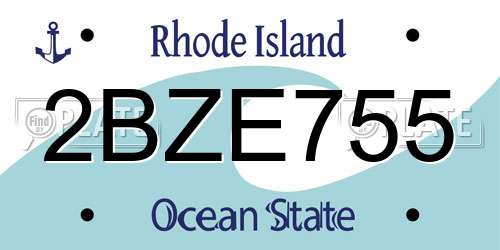 2BZE755 Rhode Island License Plate