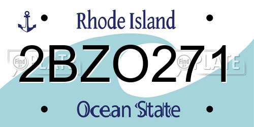 2BZO271 Rhode Island License Plate