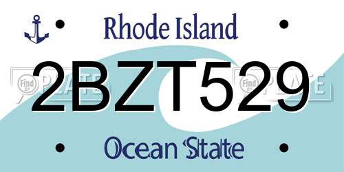 2BZT529 Rhode Island License Plate