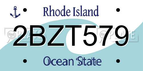 2BZT579 Rhode Island License Plate