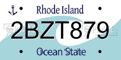 2BZT879 Rhode Island License Plate