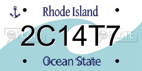 2C14T7 Rhode Island License Plate