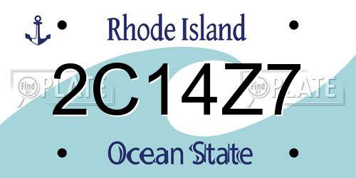 2C14Z7 Rhode Island License Plate
