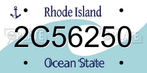2C56250 Rhode Island License Plate