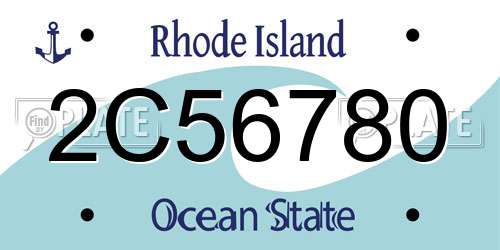 2C56780 Rhode Island License Plate