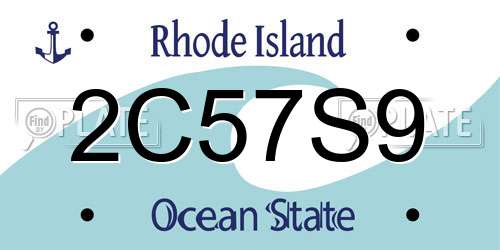 2C57S9 Rhode Island License Plate