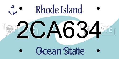 2CA634 Rhode Island License Plate