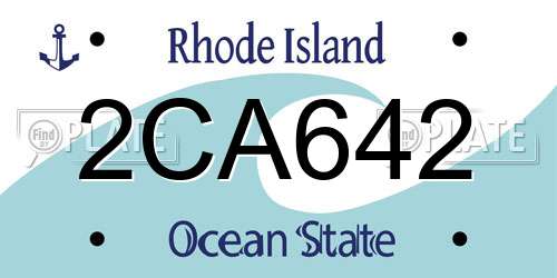 2CA642 Rhode Island License Plate