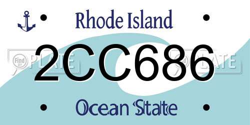 2CC686 Rhode Island License Plate