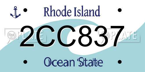 2CC837 Rhode Island License Plate
