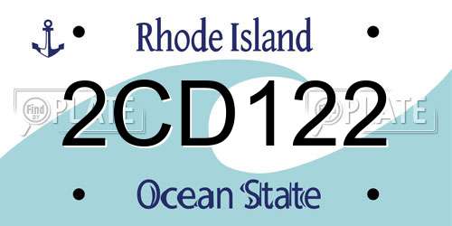 2CD122 Rhode Island License Plate