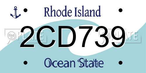 2CD739 Rhode Island License Plate