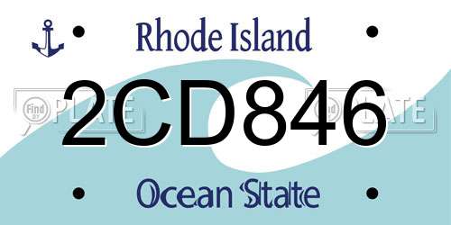 2CD846 Rhode Island License Plate