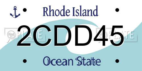 2CDD45 Rhode Island License Plate