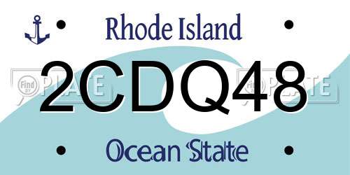 2CDQ48 Rhode Island License Plate