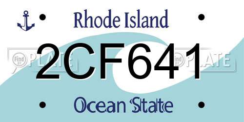 2CF641 Rhode Island License Plate