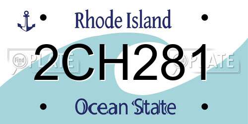 2CH281 Rhode Island License Plate