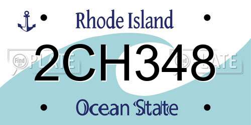 2CH348 Rhode Island License Plate