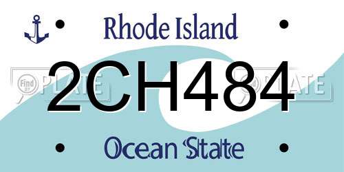 2CH484 Rhode Island License Plate
