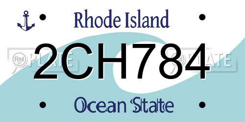 2CH784 Rhode Island License Plate