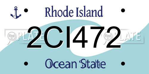 2CI472 Rhode Island License Plate