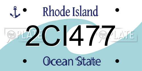 2CI477 Rhode Island License Plate
