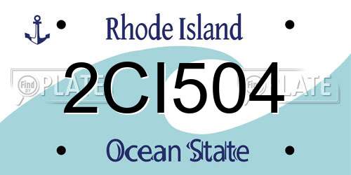 2CI504 Rhode Island License Plate