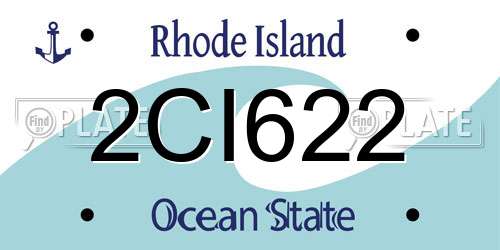 2CI622 Rhode Island License Plate