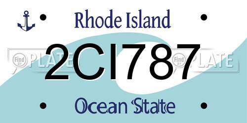 2CI787 Rhode Island License Plate