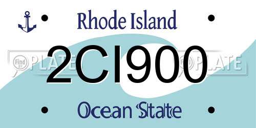 2CI900 Rhode Island License Plate