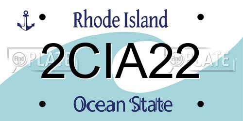 2CIA22 Rhode Island License Plate