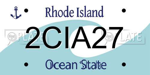 2CIA27 Rhode Island License Plate