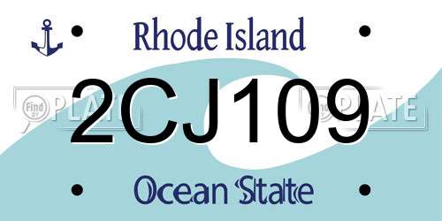2CJ109 Rhode Island License Plate