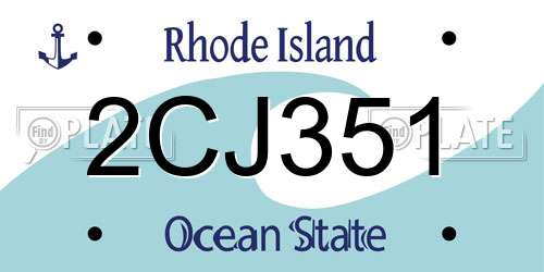 2CJ351 Rhode Island License Plate