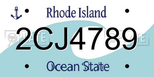 2CJ4789 Rhode Island License Plate