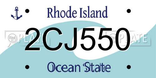 2CJ550 Rhode Island License Plate