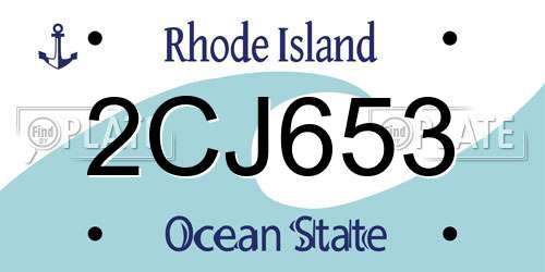 2CJ653 Rhode Island License Plate