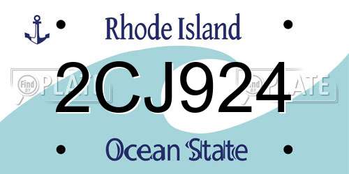 2CJ924 Rhode Island License Plate