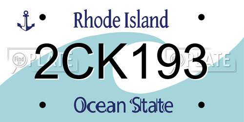 2CK193 Rhode Island License Plate