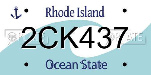 2CK437 Rhode Island License Plate