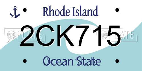 2CK715 Rhode Island License Plate