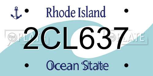 2CL637 Rhode Island License Plate