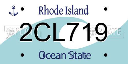 2CL719 Rhode Island License Plate
