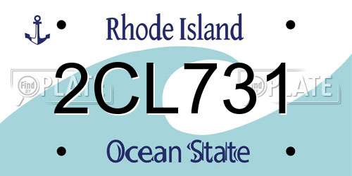 2CL731 Rhode Island License Plate