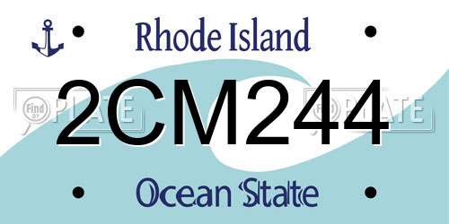 2CM244 Rhode Island License Plate