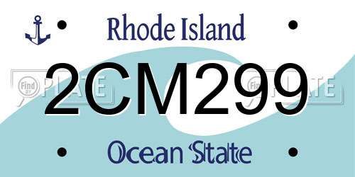 2CM299 Rhode Island License Plate