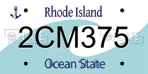 2CM375 Rhode Island License Plate