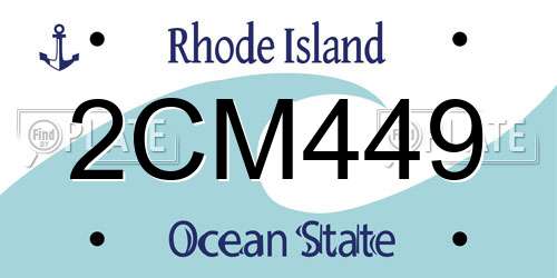 2CM449 Rhode Island License Plate