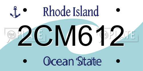 2CM612 Rhode Island License Plate