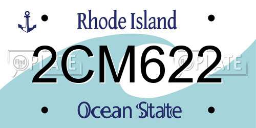 2CM622 Rhode Island License Plate